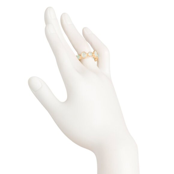 SHAANTI JEWELS aqua Made In India Sterling Silver Aqua Chalcedony Satin Ring - Picture 2 of 2